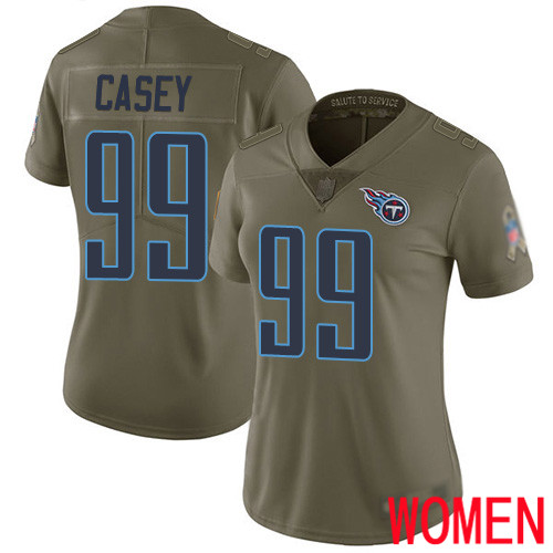 Tennessee Titans Limited Olive Women Jurrell Casey Jersey NFL Football #99 2017 Salute to Service